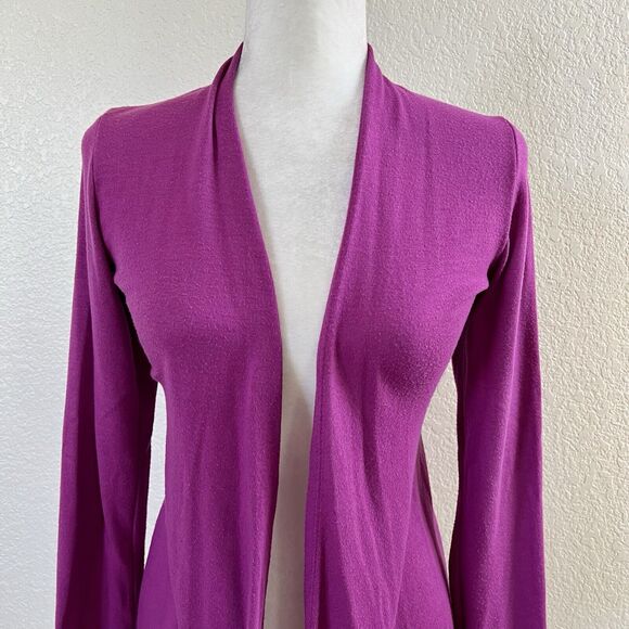 Stitchfix 41 Hawthorn Fuchsia Pink Open Front Waterfall Cardigan Size X-Small - Picture 2 of 11